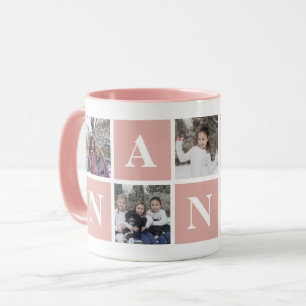 Coola Rosa och White Photo Collage Nanna Mugg