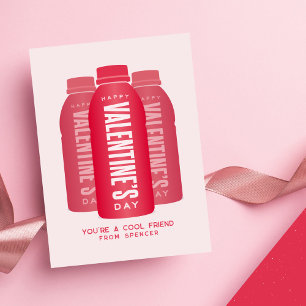 Coola rosa röd sportdrink roligt klassrum Valentin Anteckningskort