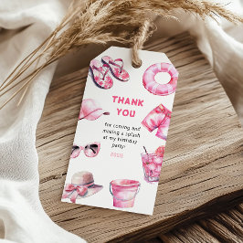 Coola Rosa Summer Girl Birthday Favor Presentetikett