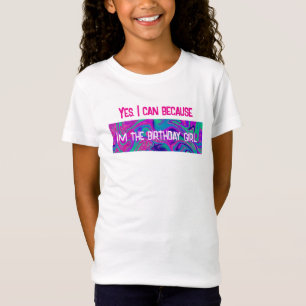 Coola Rosa Teal Glitter.. Jag är födelsedagsflicka T Shirt