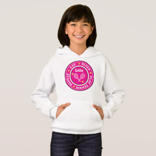 Coola rosa tennis slogan med eget namn hoodie t shirt