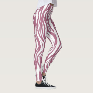 coola rosa tiger bensin från rand mönster leggings