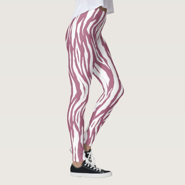 coola rosa tiger bensin från rand mönster leggings (Höger)