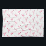 Coola Rosa Tropical Flamingo Möntern on White Kökshandduk<br><div class="desc">Rosa Tropical Flamingo Pattern på vit bakgrund.Rosa Flamingo Bird Print ger en underbar gåva till en vild tropiska sommartid party.</div>