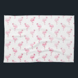 Coola Rosa Tropical Flamingo Möntern on White Kökshandduk<br><div class="desc">Rosa Tropical Flamingo Pattern på vit bakgrund.Rosa Flamingo Bird Print ger en underbar gåva till en vild tropiska sommartid party.</div>
