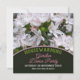 Coola Rosa, vita blommor Houseuppvärmning Garden P Inbjudningar