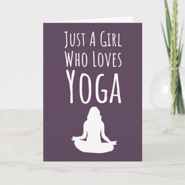 Coola rosa yogakort för flickor för henne kort (Framsida)