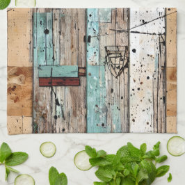 Coola, rostfärgat trä Cabin stil Kökshandduk