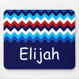 Coola Rött vitt blått Chevrons Monogram Mousepad Musmatta