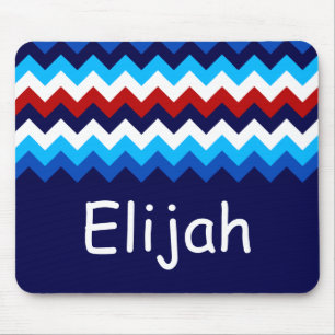 Coola Rött vitt blått Chevrons Monogram Mousepad Musmatta