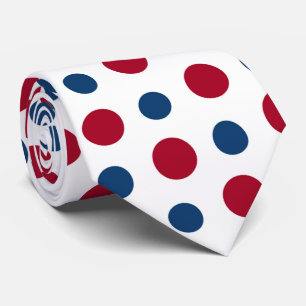 coola rött vitt blått polka punkt mönster i sidled slips