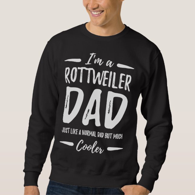 Coola Rottweiler Hund Pappa Hund Lång Ärmad Tröja (Framsida)