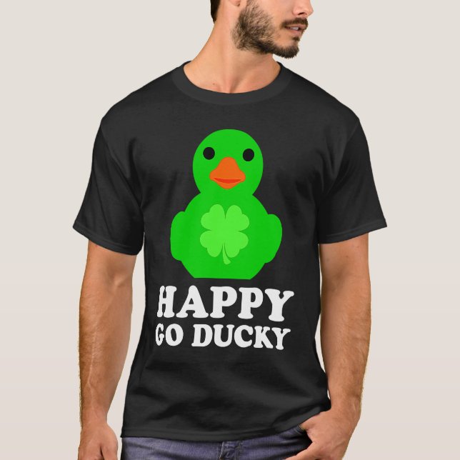 Coola Rubber Anka Lucky Go Ducky Funny St Pat T Shirt (Framsida)