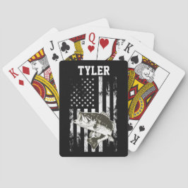 Coola Ruged American Flagga Largemouth Bass Fishin Casinokort