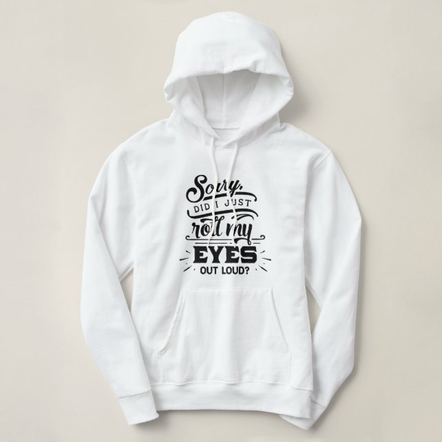 coola rullande ögon ord art Hoodie T Shirt (Design framsida)