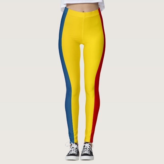 Coola Rumänien Flagga Mode Leggings (Framsida)