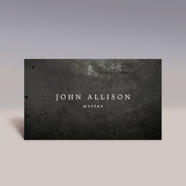 Coola Rustic Black Scratched Metall Visitkort (Black scratched grunge metal business cards)