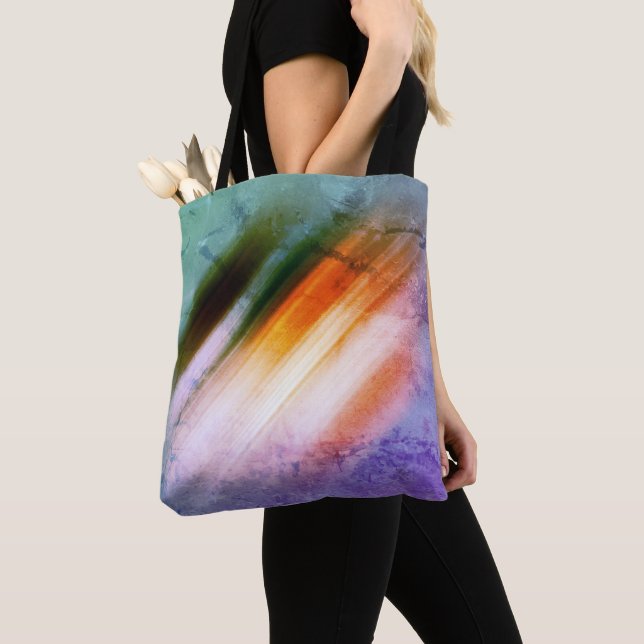 Coola Rustic Lila Blue Orange Gult Rand Tygkasse (Närbild)