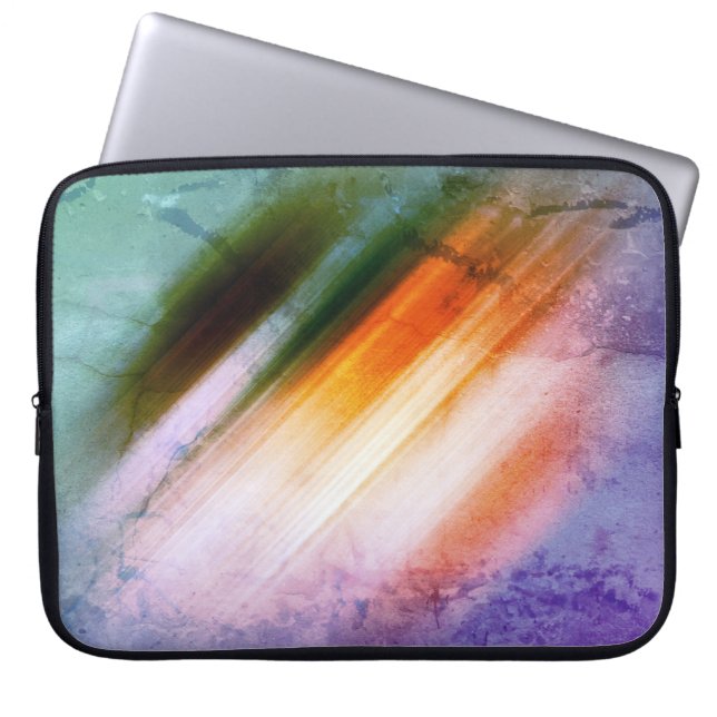 Coola Rustic Lila Blue Orange Rand Laptop Fodral (Framsidan)