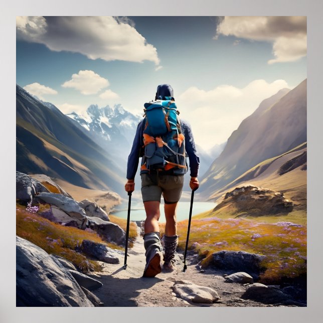 Coola Rustic Mountain Destination Hiking Poster (Framsidan)