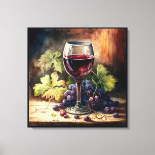 coola Rustic vin älskare Kanvastryck