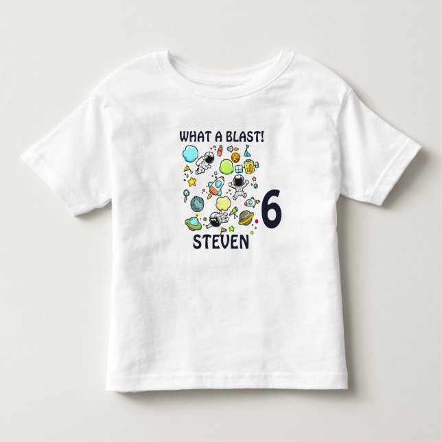 Coola Rymden Astronauter & Rockets födelsedag T Shirt (Framsida)