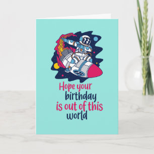 Coola Rymden Pun Funny Astronaut Birthday Kort