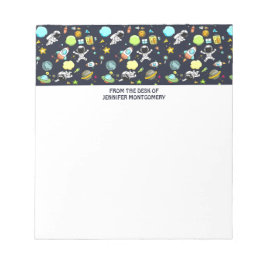 Coola Rymden Tema - Astronauter & Rocket Frakt Anteckningsblock