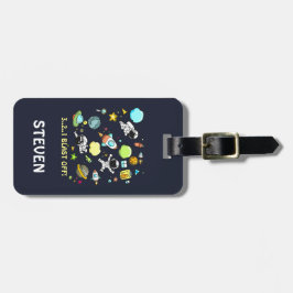 Coola Rymden Tema - Astronauter & Rocket-Fraktaser Bagagebricka