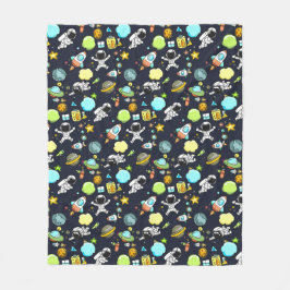 Coola Rymden Tema - Astronauter & Rocket-Fraktaser Fleecefilt