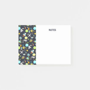 Coola Rymden Tema - Astronauter & Rocket-Fraktaser Post-it Block