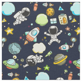 Coola Rymden Tema - Astronauter & Rocket-Fraktaser Tyg