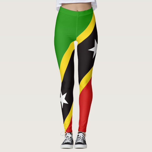 Coola Saint Kitts och Nevis Flagga Mode Leggings (Framsida)
