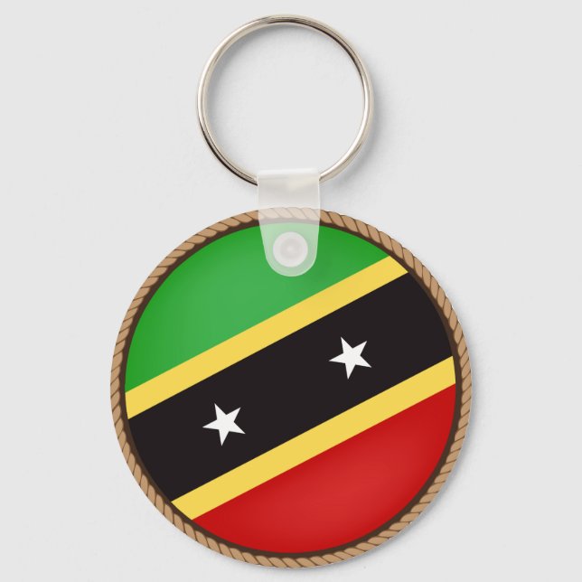 Coola Saint Kitts och Nevis Flagga Seal Nyckelring (Framsida)
