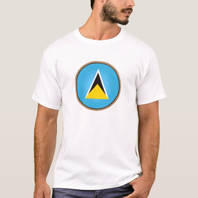 Coola Saint Lucia Flagga Seal T Shirt (Framsida)
