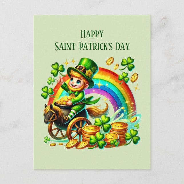 Coola Saint patrick's day leprechaun Helg Vykort (Framsida)