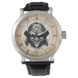 Coola samurai demon mask helmtatuering armbandsur