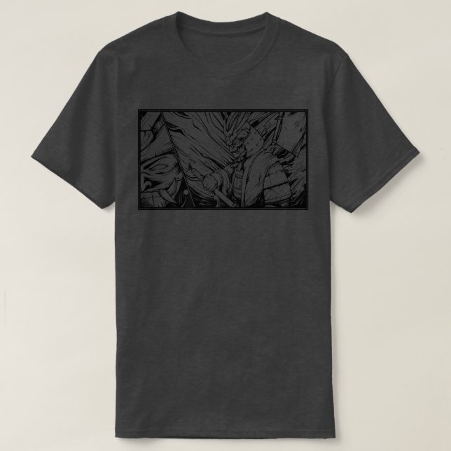 Coola Samurai Warrior japansk Oni Line Art (2) T Shirt (Design framsida)