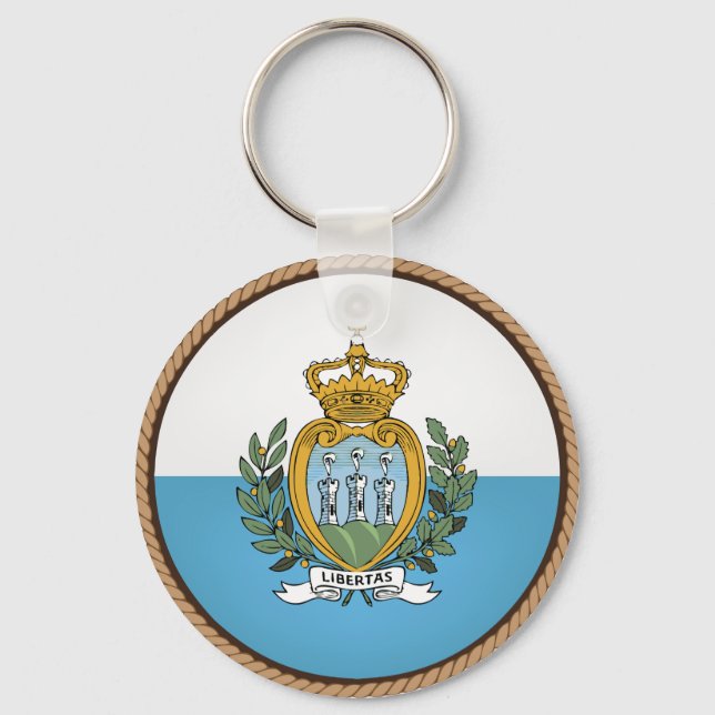 Coola San Marino Flagga Seal Nyckelring (Framsida)