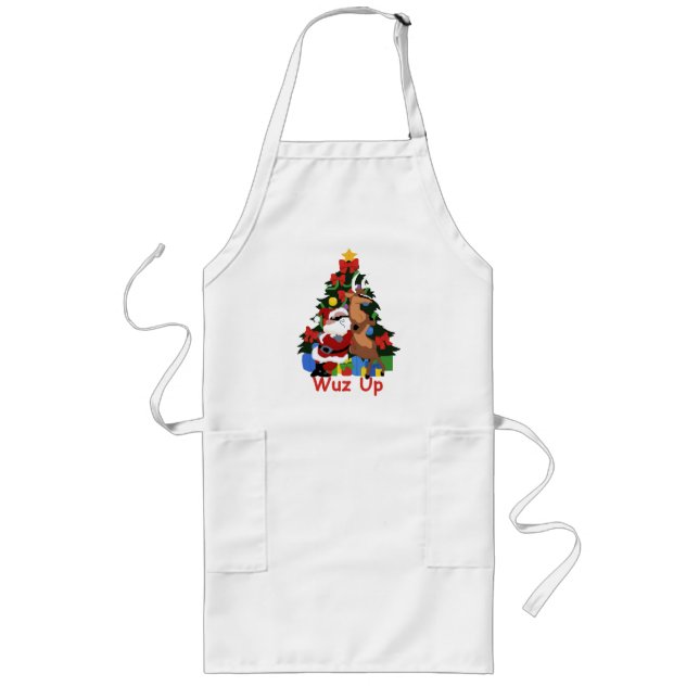 Coola Santa and Reindeer Apron Långt Förkläde (Framsidan)