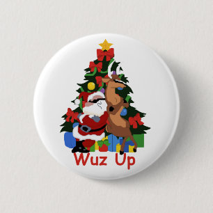Coola Santa and Reindeer Button Knapp