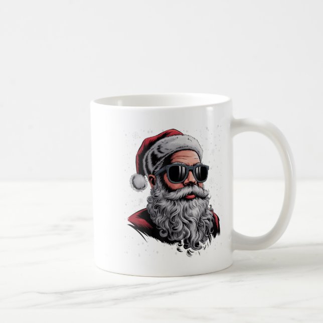 Coola Santa Ansikte Beard &amp; Gles julklapp M Kaffemugg (Höger)