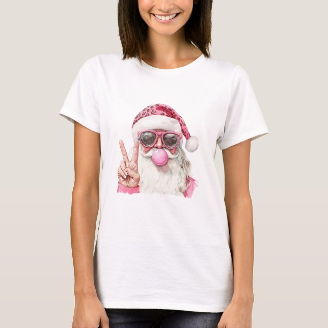 Coola Santa Blowing Bubble Gum T Shirt (Framsida)