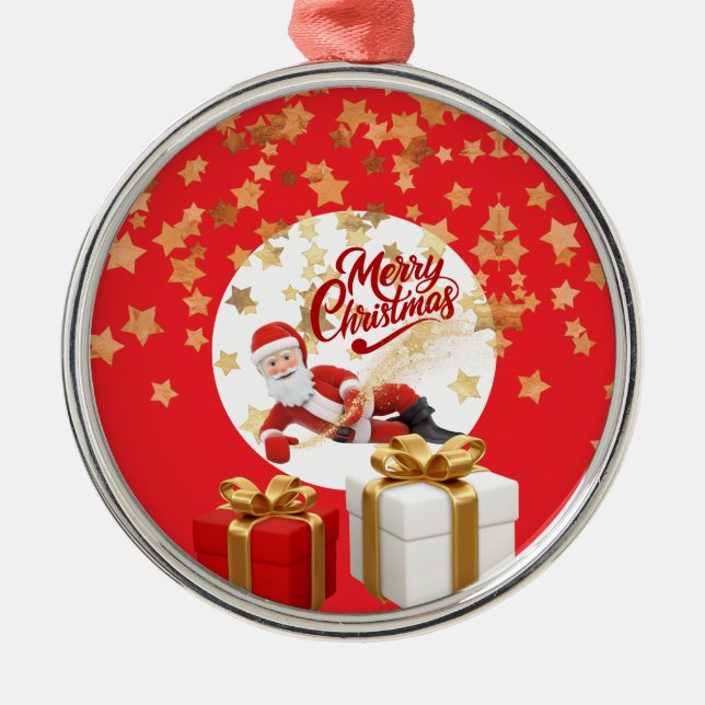 Coola Santa Claus-helgen i jul 🎅 Julgransprydnad Metall (Framsidan)