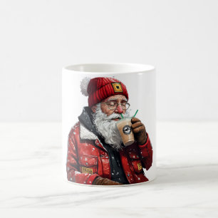 Coola Santa Drinking Iced Coffee Julkonst Kaffemugg