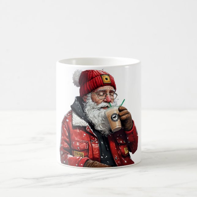 Coola Santa Drinking Iced Coffee Julkonst Kaffemugg (Center)