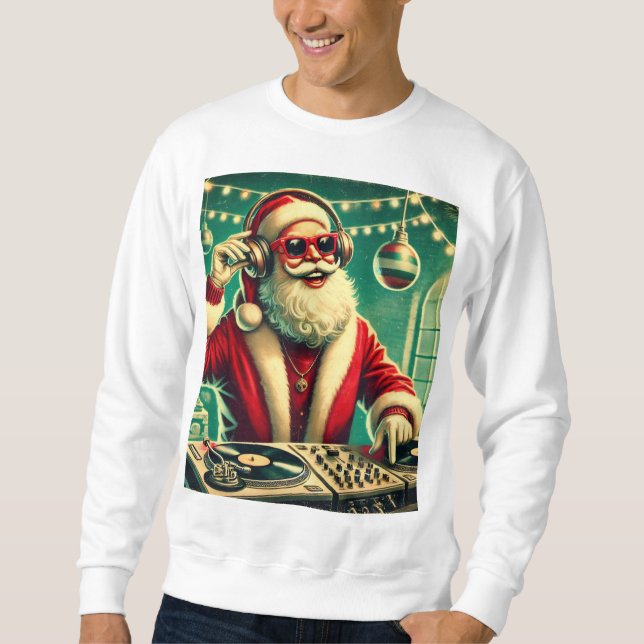 Coola Santa Funny jul Lång Ärmad Tröja (Framsida)