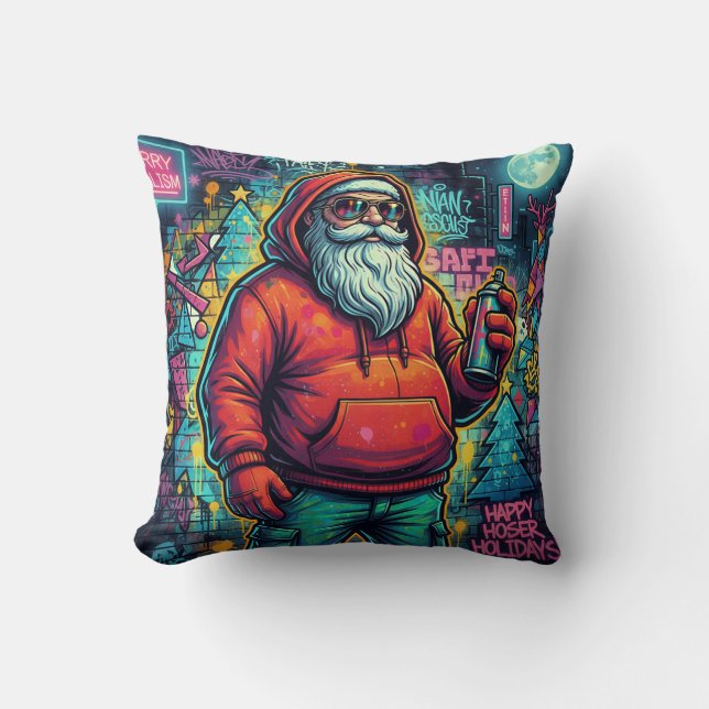 Coola Santa Graffiti – Urban julstil Kudde (Framsida)