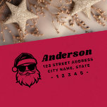Coola Santa in sunglass roligt retro returadress Stämpel<br><div class="desc">Returadress gummi frimärke med en coola tomten som bär solglasögon och adress i fetstilt typsnitt.</div>