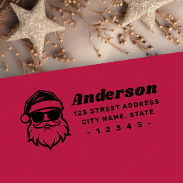 Coola Santa in sunglass roligt retro returadress Stämpel